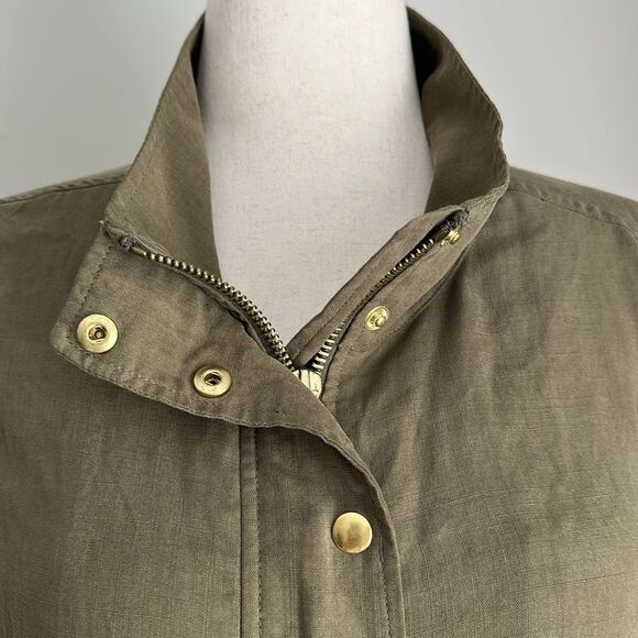 Club Mónaco Women's Green Bomber Moto Lightweight Zip Front Jacket Size M - Picture 4 of 14